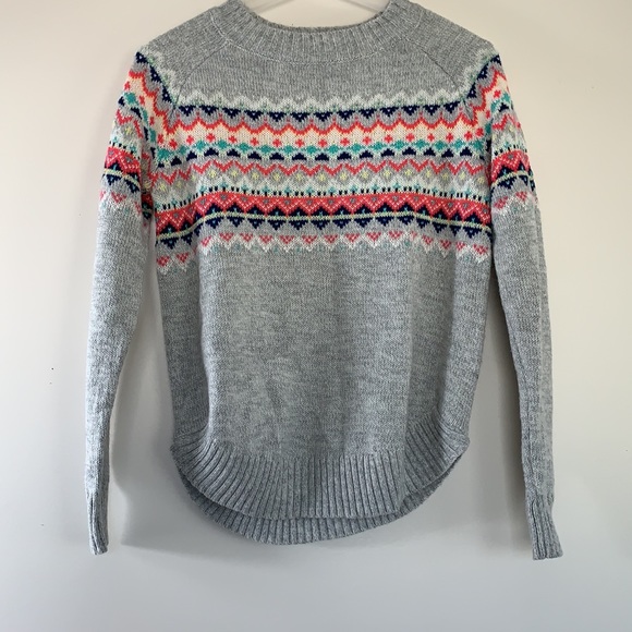 Old Navy Sweaters - Old Navy Grey Multi Fair Isle Sweater S Small